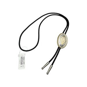 Crumrine Men's Silver Gold Oval Bolo Neck Tie